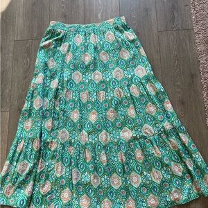 Floral Green Maxi Skirt